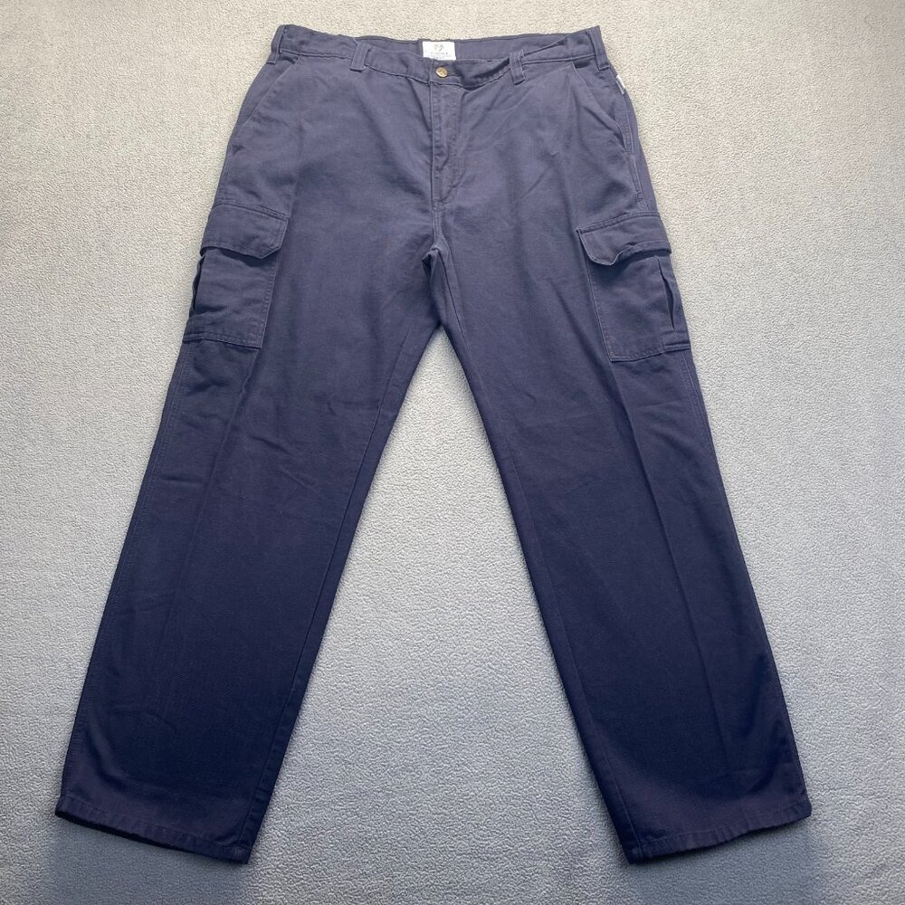 Tyndale FR Mens Carpenter Pants 42X32 Navy Blue Fire Resistance‎ Pocket Workwear